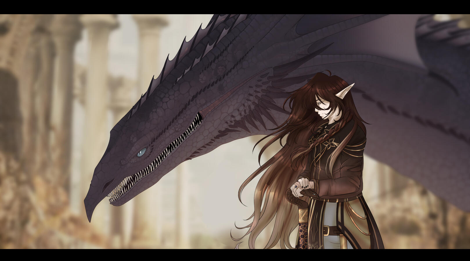 Collab with Starfall_Drakonis- I only did Felorys (the dragon)